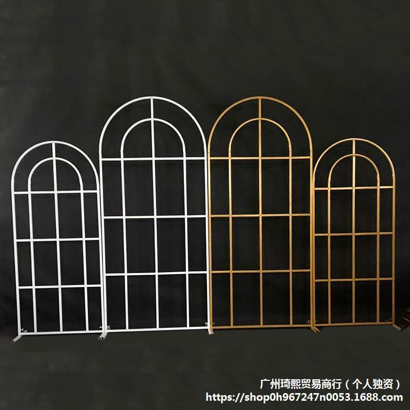 新款式婚庆中舞台布置礼铁艺门道具森系婚场景布置装饰VNF屏风路