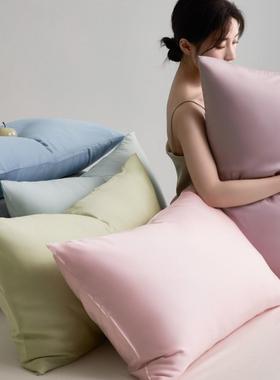 极简纯兰14616精莱赛尔L色F天丝单枕套对一个枕头套48*274cm