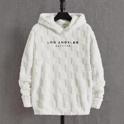 Graphic Fuzzy Pullover Hoodie Long Sleeve Fleece Hooded
