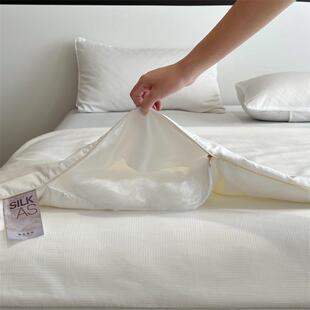 南通市高端A类双宫茧桑蚕丝被子母被二合一拉链款100支长绒棉提花