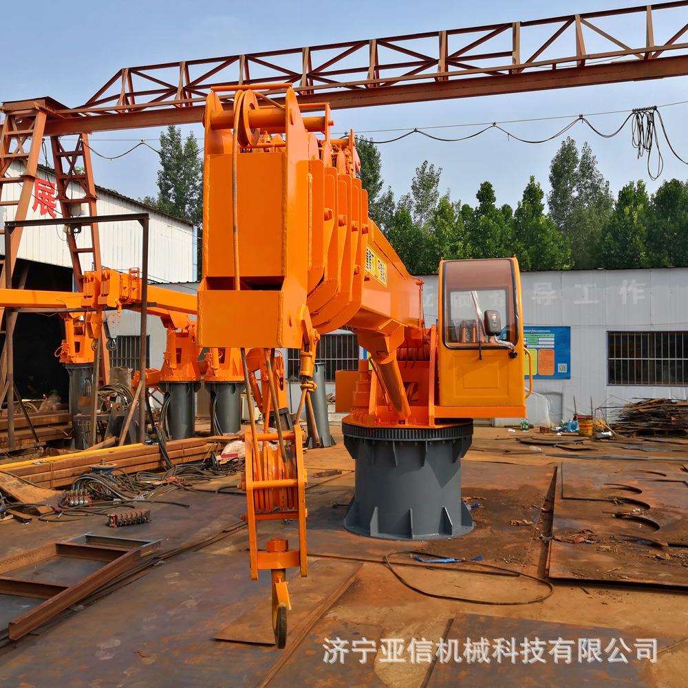 油电混合船用吊机8吨船吊水上吊装用甲板固定式吊车