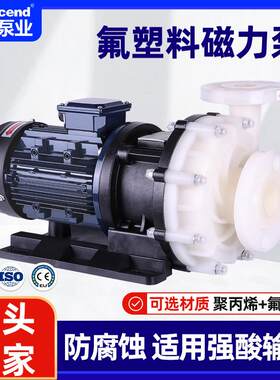 创升氟塑料磁力泵化工耐酸防腐蚀氟塑料合金离心磁力泵