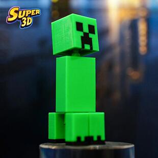 我的世界苦力怕史蒂夫人仔3D打印多关节可动人偶手办模型玩具摆件