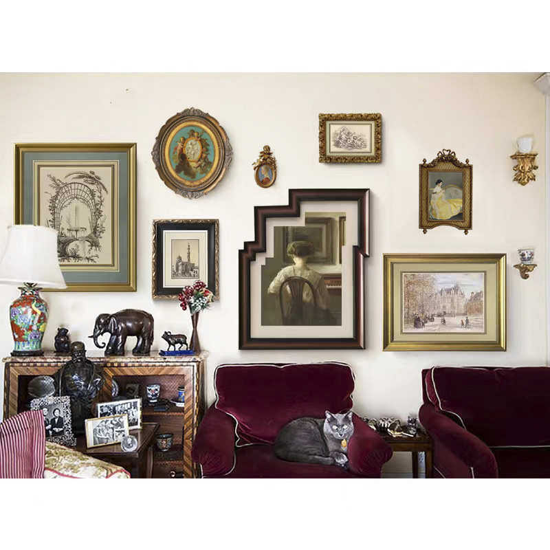 欧式小众装饰画 美式轻奢复古组合创意客厅壁画法式沙发艺术挂画,家居饰品,现代装饰画,淘宝优惠券,粉丝福利购,淘宝优惠卷