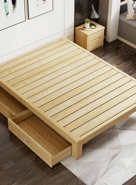 榻榻米ST-100-1床架实木床无床单双人床排骨架床架子板人床头家用