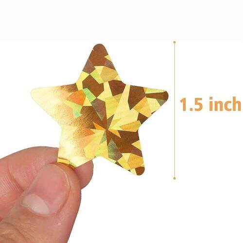 Holographic Gold Star Stickers for Kids Reward 100-500Pcs