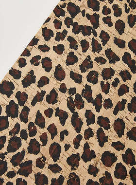 天然橡树皮软木革软木墙纸豹纹印花ｐｕ革鼠标垫箱包鞋材面料软木