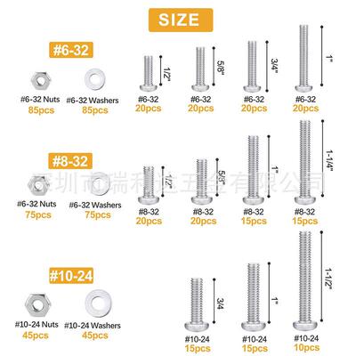 跨境600pcs盒装螺丝304不锈钢美制十字圆头盘头螺丝螺钉螺母套装