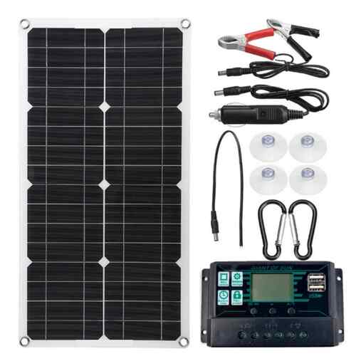 太阳能板灯ID100W控制器25W户外汽车打火充电瓶12V-24V控制器
