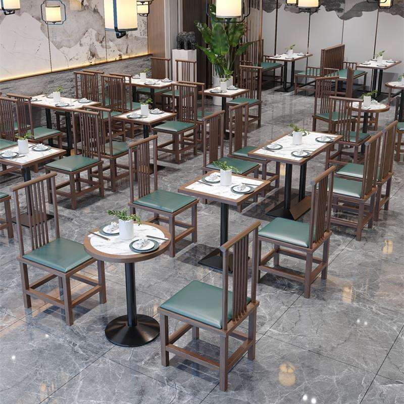 国潮新中式卡座沙发湘菜馆茶餐厅饭店餐桌椅烧烤火锅店茶楼餐桌椅