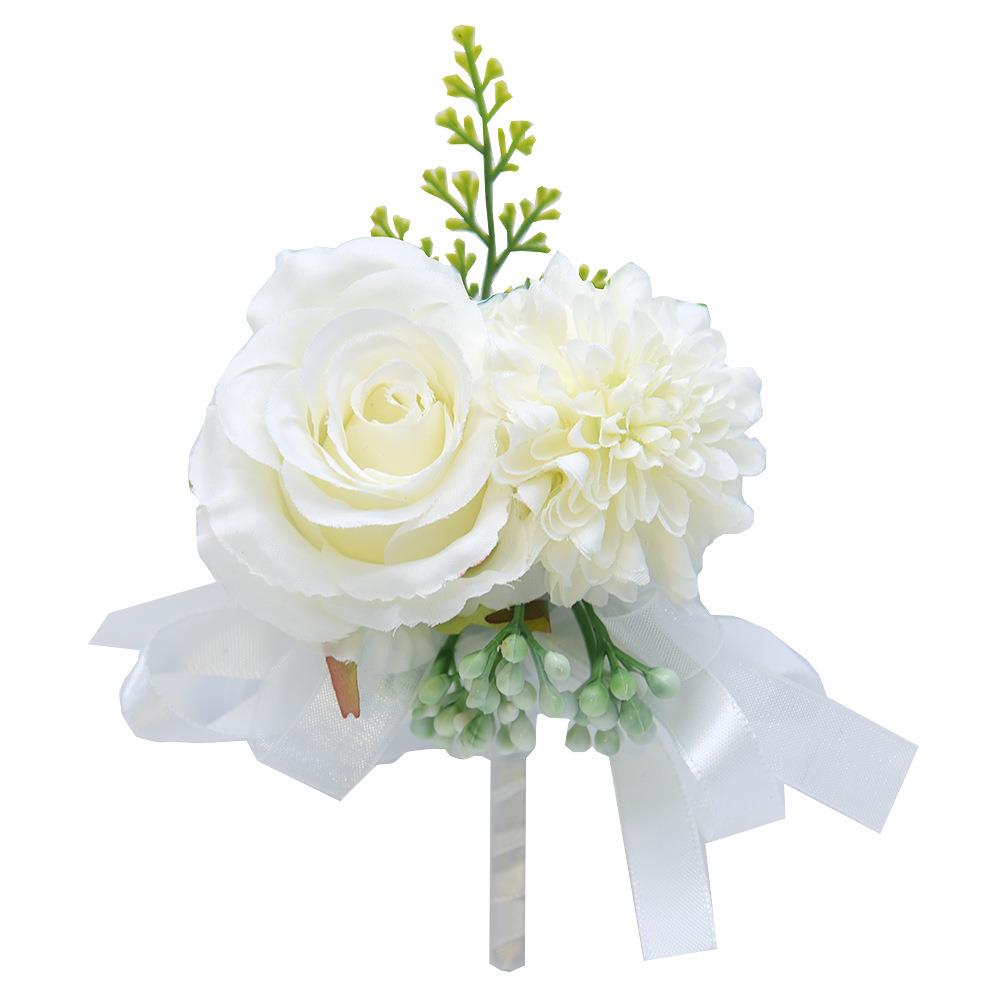 D764 礼伴郎新结婚胸花玫瑰郎新娘娘婚礼手婚D764腕花 伴包装花仿