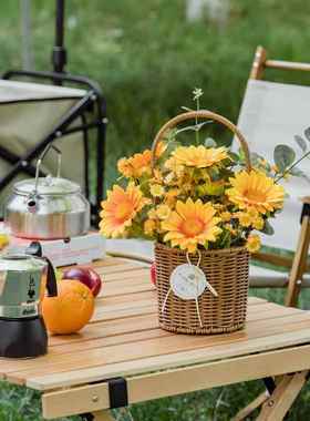 客厅摆件花家居饰品户外露营野餐花篮装饰电视柜酒柜书架开业礼物