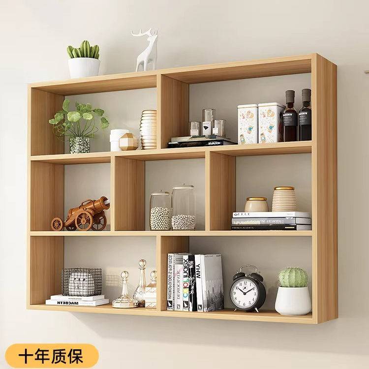 实木收纳吊柜墙壁柜墙上置物架壁挂式书架壁挂墙面收纳柜创意架子