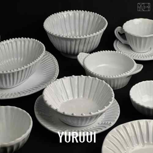 [YURUUI设计师]意大利VBC CASA 复古黑陶条纹珠珠酸奶碗沙拉盘杯