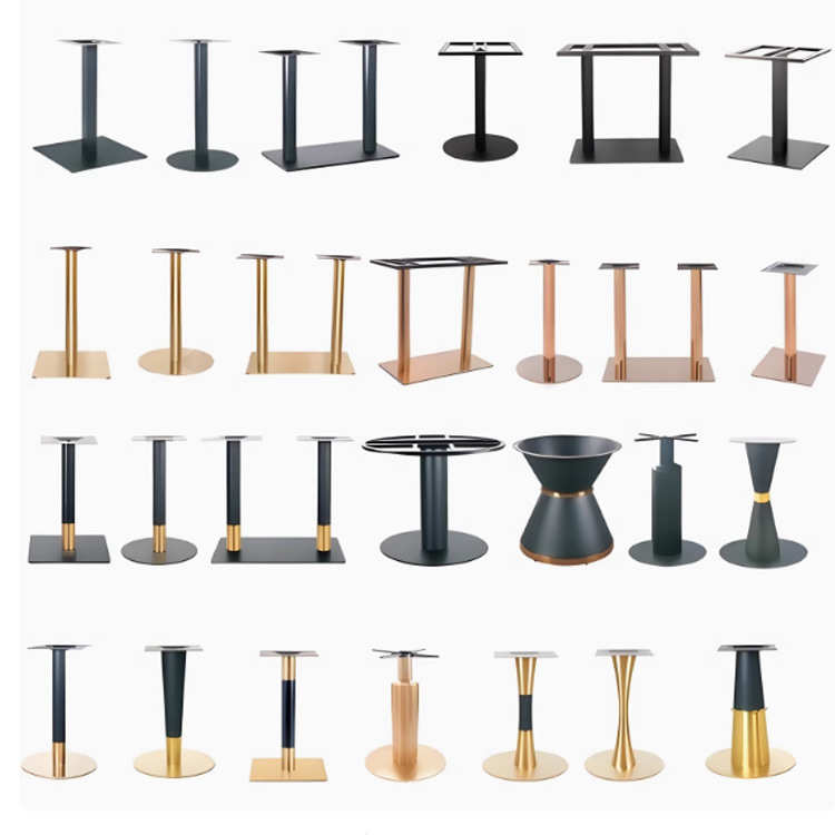 批发桌子腿不锈钢支架金属桌脚吧台茶几脚架支撑圆桌餐桌铁艺底座