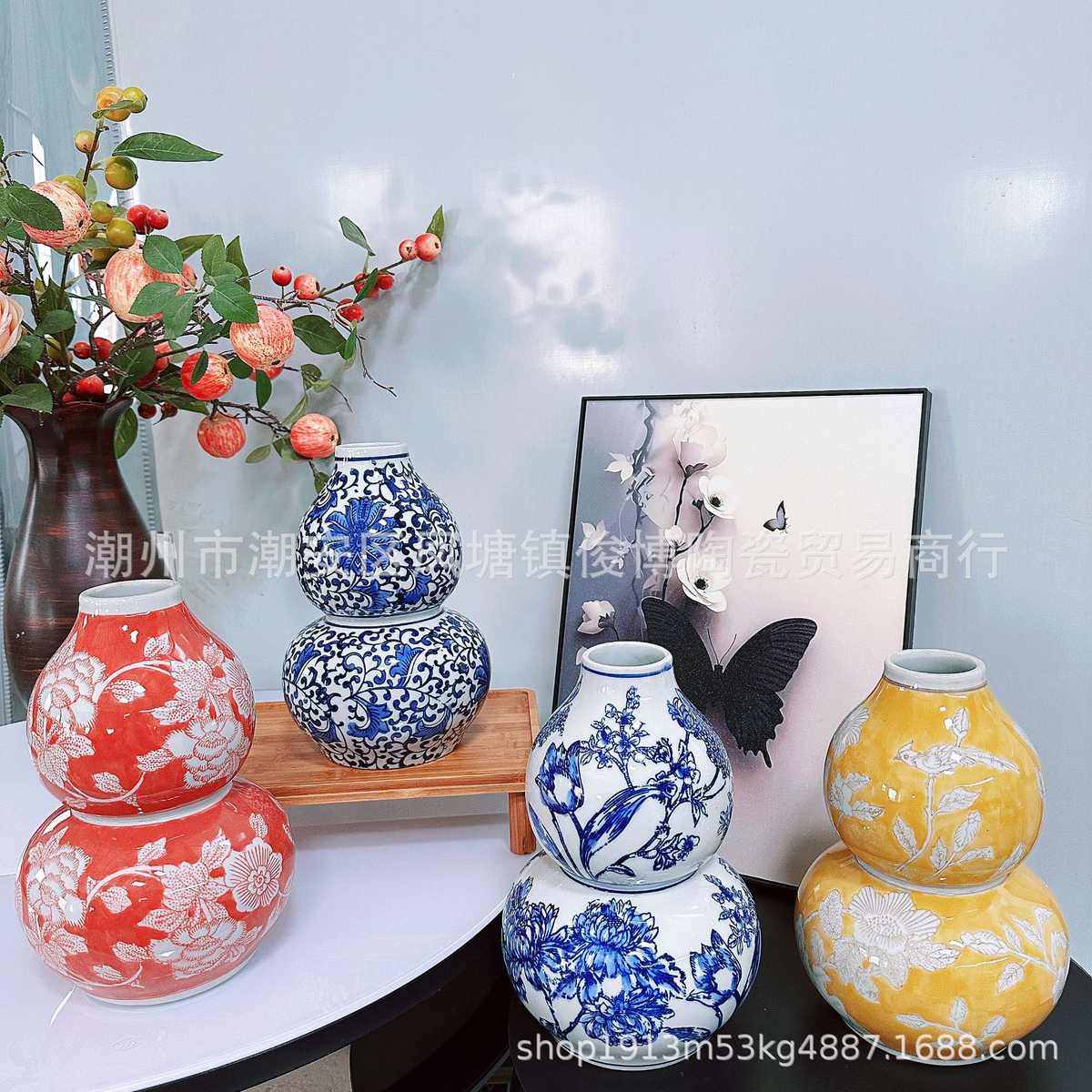 新中式新款葫芦花瓶摆件陶瓷摆件客厅桌上玄关高级感乔迁礼品,宠物/宠物食品及用品,生态瓶/创意缸/微景缸,淘宝优惠券,粉丝福利购,淘宝优惠卷