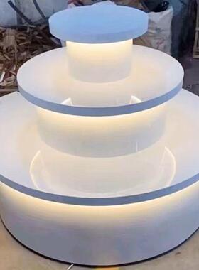 展示台技科展示圆形中光岛多层新QMG款发展台展柜柜货架异形展厅