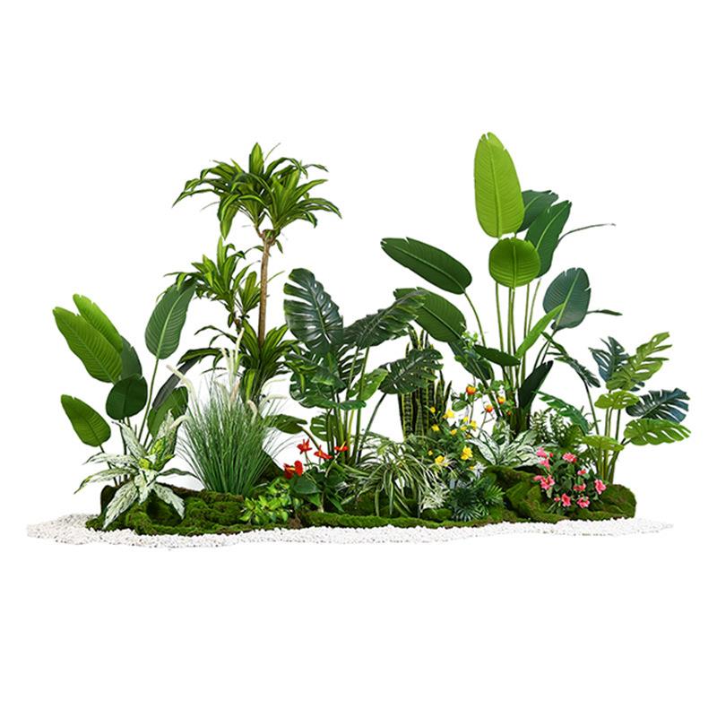 仿真绿植造景橱窗楼梯空间景观软装室内外仿真植物假花草组合摆件