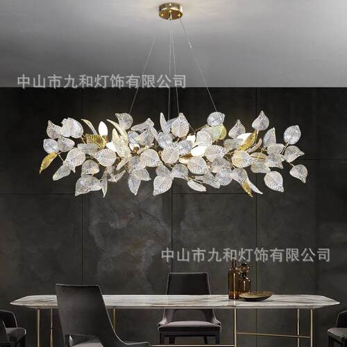 玻璃餐厅吊灯现代轻奢客厅灯别墅全铜设计师中岛台创意餐桌灯具
