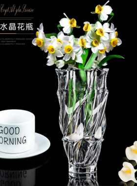 捷克进口BOHEMIA水晶玻璃花瓶现代简约插花摆件家居饰品花瓶花艺