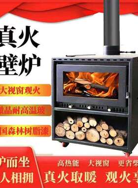 壁炉真火木柴室内取暖炉家用燃木柴欧式匠人农村取暖柴火铸铁新型