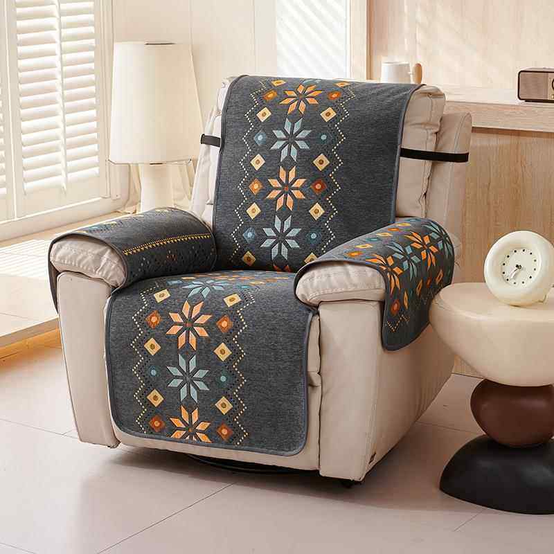 电动椅四季通用防滑单人沙发垫波西米亚风扶手坐垫靠背一体沙发罩