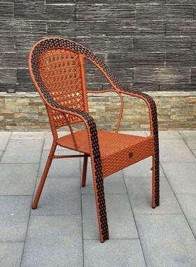 家用单人EDG阳台藤服椅实耐用不累久坐老椅年人椅子结舒藤编靠背