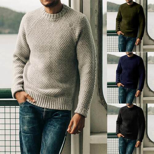 Men's pullover sweater, men's knitted sweater