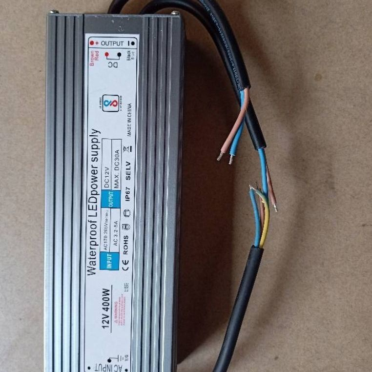 LED开关电源铝壳户外亮化工程防水灌胶DC24V12400W恒压直流变压器