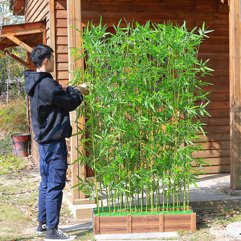 彷真竹子细水假竹子装饰室内户外隔断绿植物塑料挡墙阳台庭院造景
