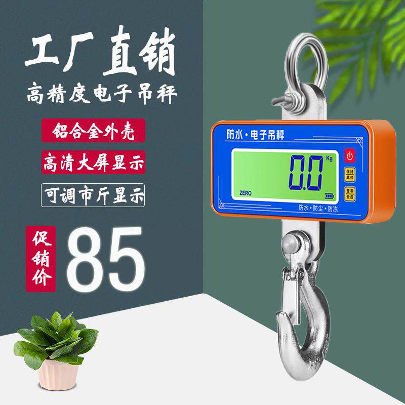 高精度防水300kg500公斤1t2吨3吨电子吊钩秤行车磅挂勾称市斤工业