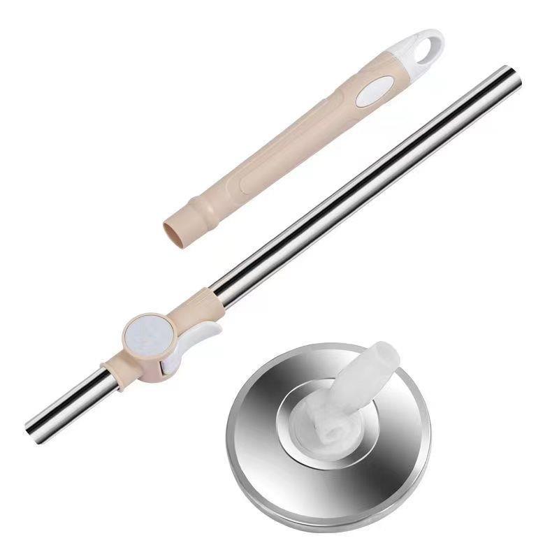 旋转拖把杆通用加粗家用免手洗懒人拖地单杆加厚墩布杆配件一体