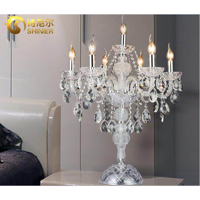 欧式客厅水晶台灯简约现代创意家用婚房床头卧室台灯大气奢华台灯