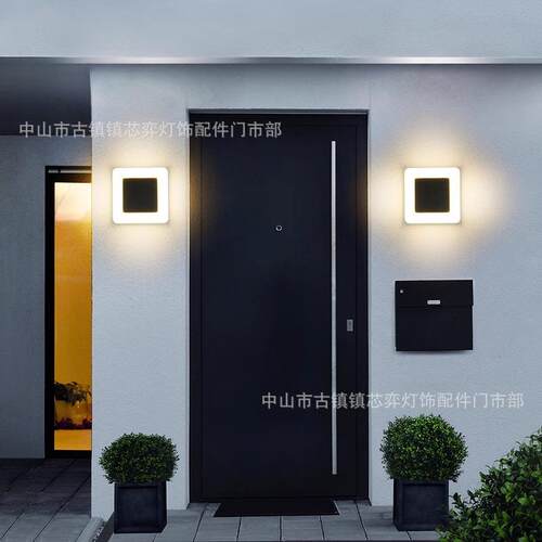 L花EBD-B110D户外防雨壁灯创意圆款方款照墙灯灯园别走廊过道外墙