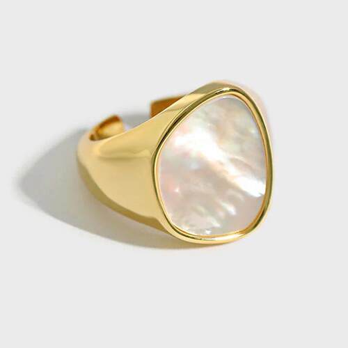 Trendy Shell Geometry Rings For Women Simple Vintage Silver