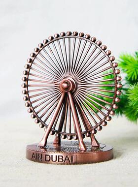 金属合金迪拜摩天轮装饰品可以旋转家庭窗户，书房装饰工艺品送朋