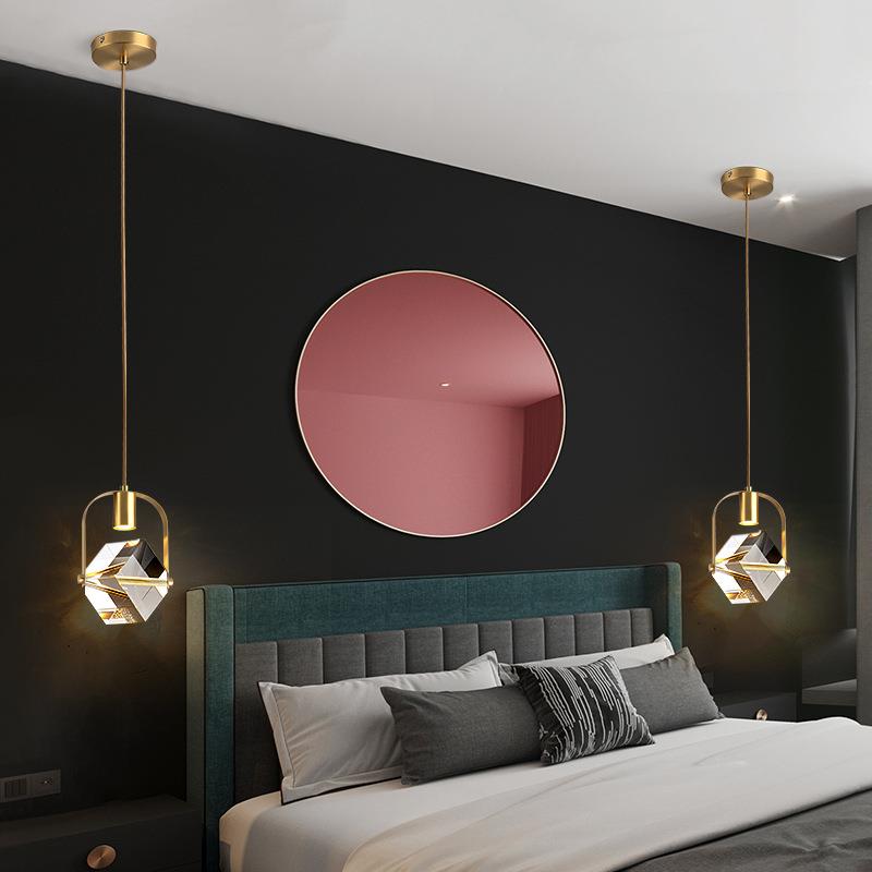 现代简约卧ZD205室床头厅水晶小窗吊灯房客楼梯餐桌餐橱设计师轻