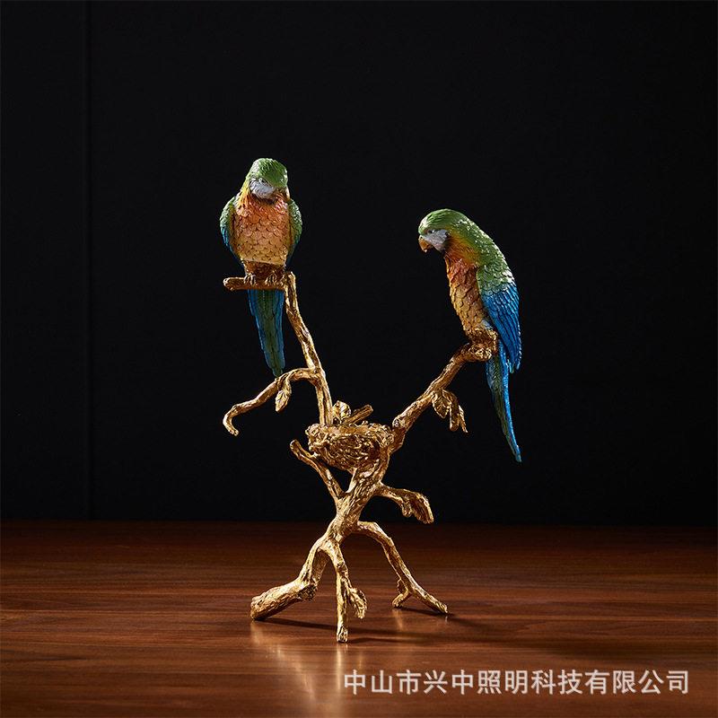 美式铜鸟家居饰品工艺品摆件别墅样板房新房书房公室软装饰品