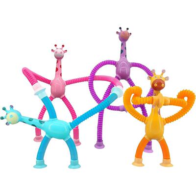 4Pcs Suction Cup Giraffe Funny Telescopic Sretch Fidget Toy