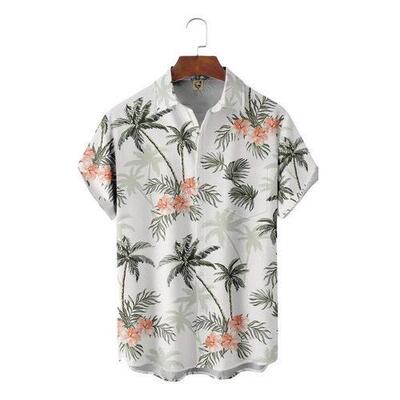 Men's Casual Distinctive Short-Sleeve Shirt - Black Skull