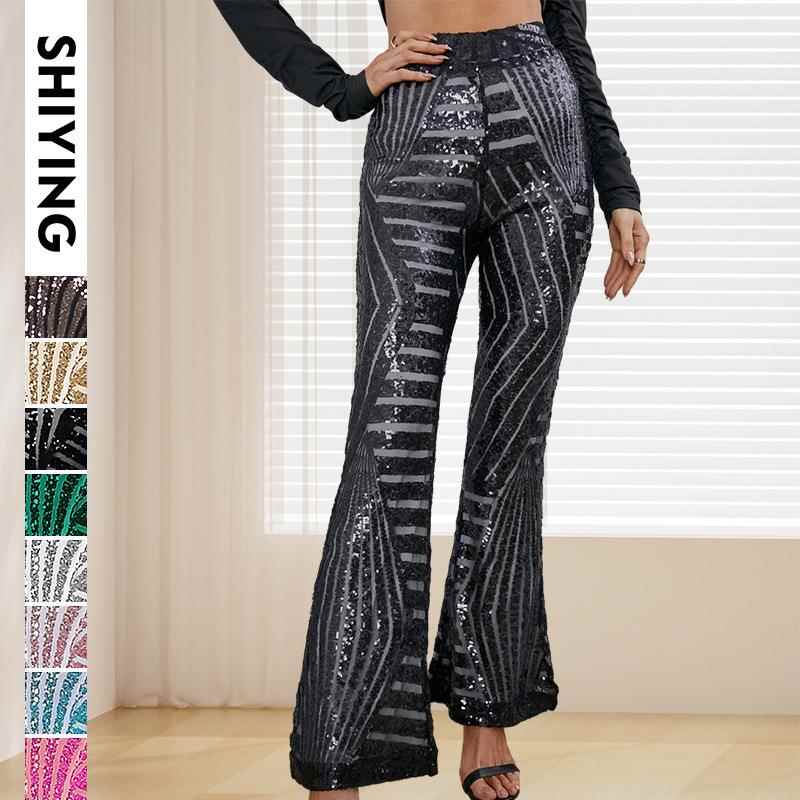 casual sequins business size wide waist for women pants