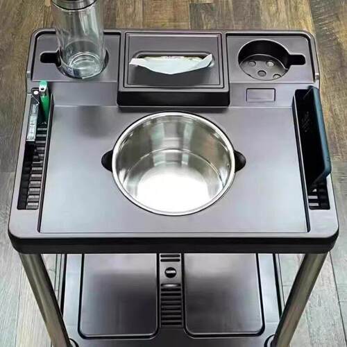 棋牌室麻将机茶几麻将桌旁小茶机茶水架放水杯塑料茶台茶吧机小桌