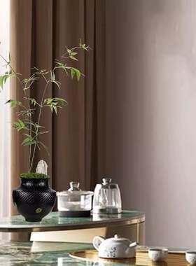 新中式仿真器花桌绿植酒店客厅餐2430假文竹陶瓷花几装饰品竹子茶