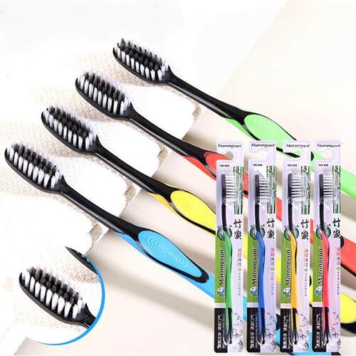 Bamboo charcoal soft bristle toothbrush for adults, suitable