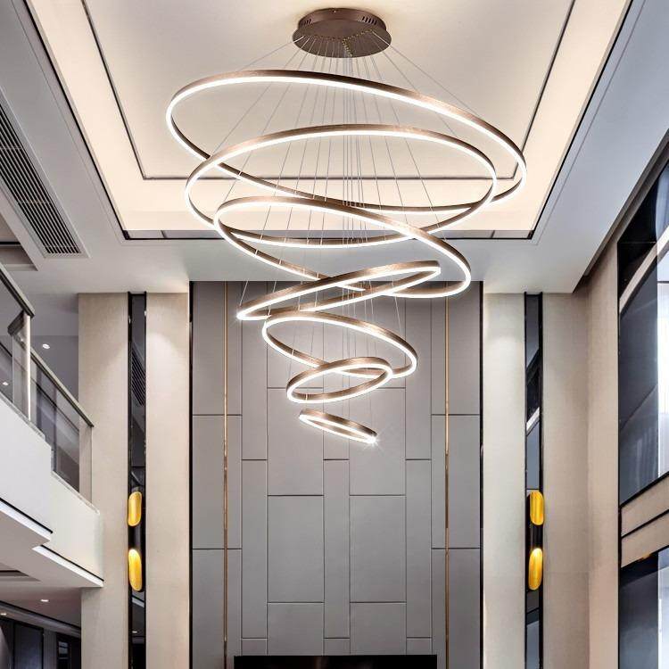 楼中楼客厅中空大灯别墅复式楼公寓挑空大厅灯loft工业风大堂吊灯