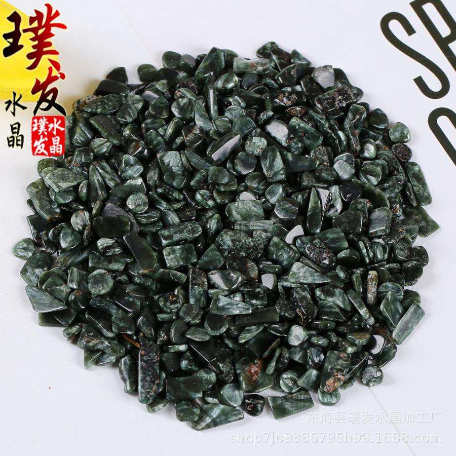 天然绿龙晶碎石 鱼缸石景观装饰 盆栽摆件 跨境电商供货