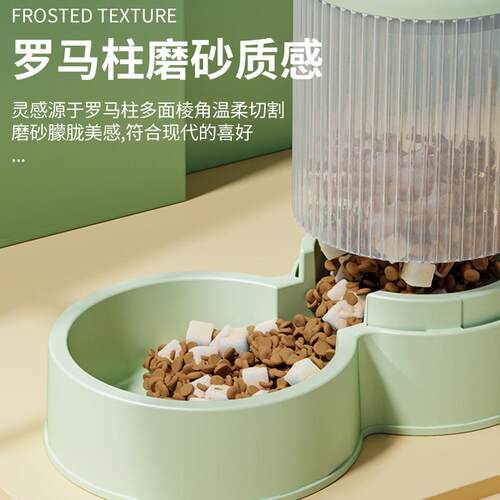 新款直销跨境大容量宠物自动喂食器猫咪粮饮水器狗狗猫碗狗碗组合