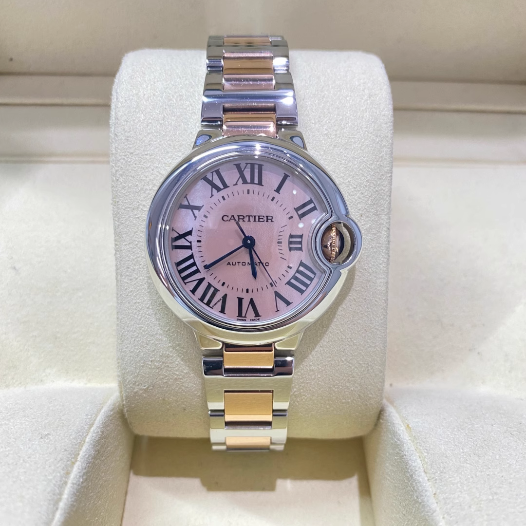 一口价98新卡地亚蓝气球系列33mm瑞士自动机械手表女表W6920070