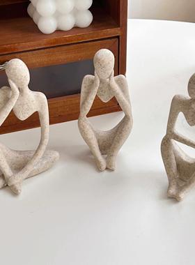 ins艺术风抽象人物思考者摆件客厅卧室玄关家居装饰桌面搭配创意