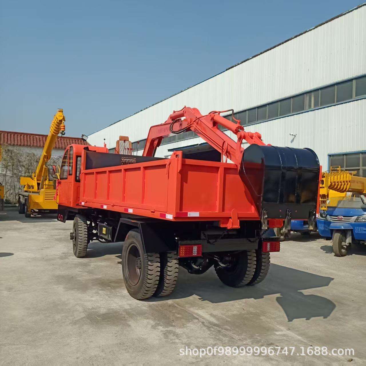 工程建筑装载挖掘机 四不像带挖机运输车 挖坑拉土四驱轮式随车挖